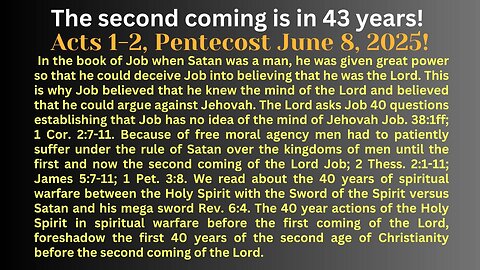 Acts 1-2 The first coming of Christ foreshadows the second.