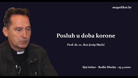 Posluh u doba korone - prof. dr. sc. don Josip Mužić