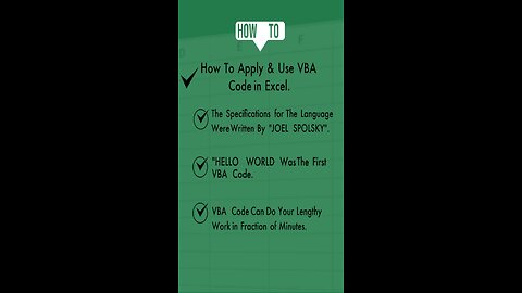 VBA Code(How To)