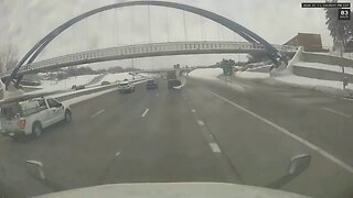 Truck driver windshield gets covered