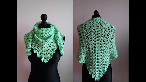 How to crochet shawl written pattern in description
