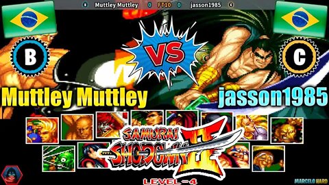 Samurai Shodown II (Muttley Muttley Vs. jasson1985) [Brazil Vs. Brazil]