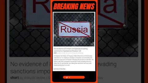 Current Events: "Indian companies are NOT evading sanctions imposed on Russia!" #shorts #news