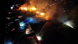 Crews battling paper mill fire in Michigan's Upper Peninsula