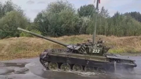 The T-72 at a depth of three meters
