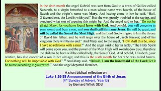 Luke 1:26-38 Announcement of the Birth of Jesus