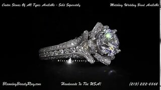 Unique Vintage Style Diamond Engagement Ring BBR-434-En