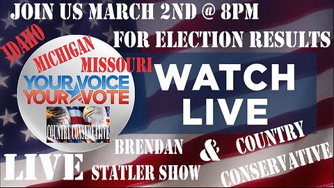 JOIN US TONIGHT @ 6PM MARCH 2ND FOR THE MICHIGAN, IDAHO AND MISSOURI CAUCUSES COME JOIN US IN CHAT!!