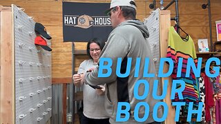 Setting up our hat booth at local Shop Antique Store