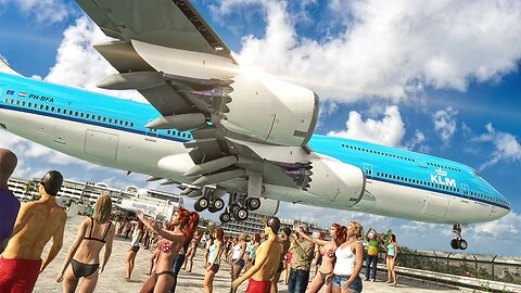 🌴🛩️ Stunning Flight to St. Maarten! 🌅 Lowest Landing Ever!