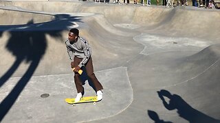 Riding Skateboards on Venice Beach California