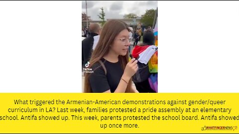 What triggered the Armenian-American demonstrations against gender/queer curriculum in LA?