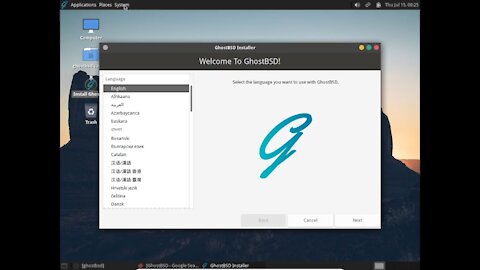 GhostBSD 2021.05 - Successful Installation