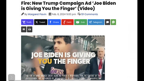 Fire: New Trump Campaign Ad ‘Joe Biden is Giving You the Finger’ (Video)