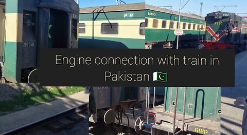 Pakistan railway engine attaching with coaches