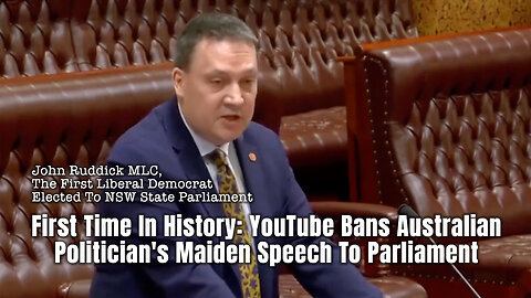 First Time In History: YouTube Bans Australian Politician's Maiden Speech To Parliament