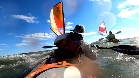 Kayak Sailing - Reaching at our limits.