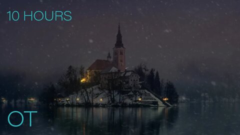 Enchanting Blizzard on Lake Bled | Winter Wind & Falling Snow Sounds for Relaxing | Studying | Sleep