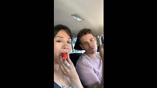 Eating strawberries with my boyfriend