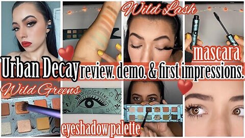 URBAN DECAY WILD GREENS🌿PALETTE & WILD LASH MASCARA💋REVIEW/DEMO/FIRST IMPRESSIONS 2022 | ez tingz