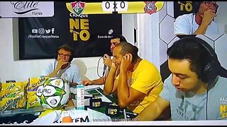 Neto reagindo ao frango do Cássio Fluminense 1 x 0 Corinthians