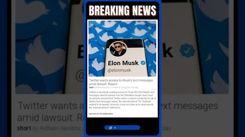 Current News: Twitter wants access to Musk's text messages amid lawsuit: Report #shorts #news