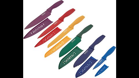 Cuisinart C55-12PCKSAM 12-Piece Ceramic Coated Stainless Steel Knives, Comes with 6-Blades and...