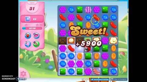 Candy Crush Level 1311 Audio Talkthrough, 1 Star 0 Boosters