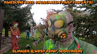 2022 AWESOME HALLOWEEN YARD DISPLAYS! Slinger & West Bend, Wisconsin.