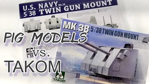 PIG MODEL & TAKOM 1/35 Scale MK.38 5"/38 Twin Gun Mount - # 197