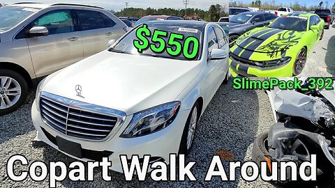 Copart Walk Around and Auction, S550 $500, SlimePack_392 charger update. Police Car With Badges