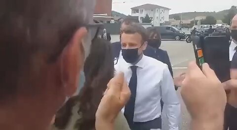 French President Emmanuel Macron gets slapped by a woman after calling for One World Government