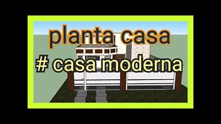 planta de casa com fachada moderna