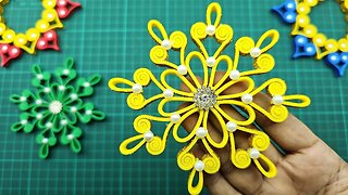 Glitter Foam Paper Crafts || Christmas Snowflake || Handmade Christmas Ornaments For Home Decor