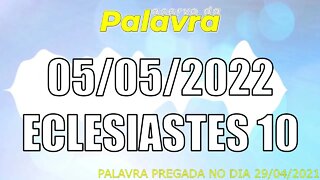 PALAVRA CCB ECLESIASTES 10 - QUINTA 05/05/2022 - CULTO ONLINE