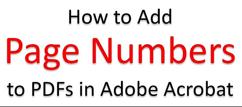 How to add page numbers in Adobe Acrobat