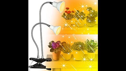 LED Plant Growth Light, 50W Indoor Sunlike Full Spectrum Grow Lamp, Dual Head Gooseneck Plant L...