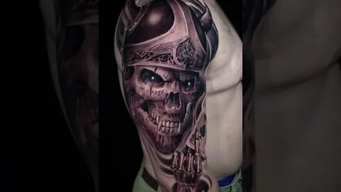 Arm Viking Skull Tattoo Motive #shorts #tattoos #inked