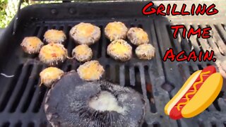 What's cooking with the Bear? Grilled stuffed portabella mushrooms