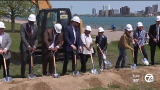 Officials break ground for Ralph C. Wilson Jr. Centennial Park along Detroit Riverfront