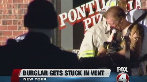Burglar gets stuck in vent