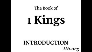 1 Kings Introduction (Bible Study)