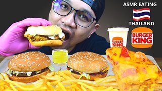 Asmr eating burger king Thailand,French Fries & pizza company