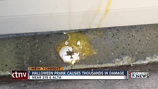 Possible Halloween egging prank causes thousands in damage