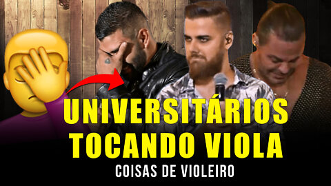 4 Sertanejos Universitários tocando viola caipira