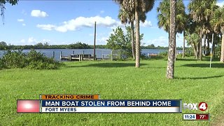 A man's boat is stolen from backyard, gas lines weren't attached