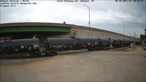 CP 7021 Leading NB Oil Tanks at Dubuque Junction, IA on June 10, 2022 # Steel Highway #