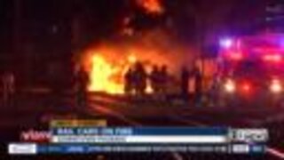 Rail cars on fire in Phoenix