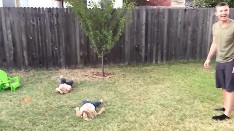 Twin Sisters Try Doing A Cartwheel And Is TOO Cute