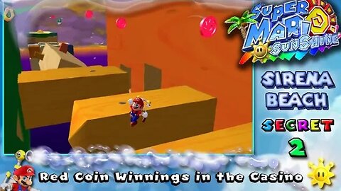 Super Mario Sunshine: Sirena Beach [Secret #2] - Red Coin Winnings in the Casino (commentary) Switch